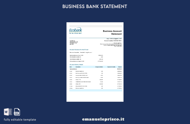 stile verificato Modello di dichiarazione dell'azienda commerciale Nigeria Ecoba